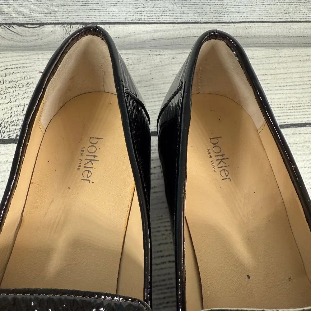 Botkier Corinne Black Bow Patent Leather Loafers Sz 8